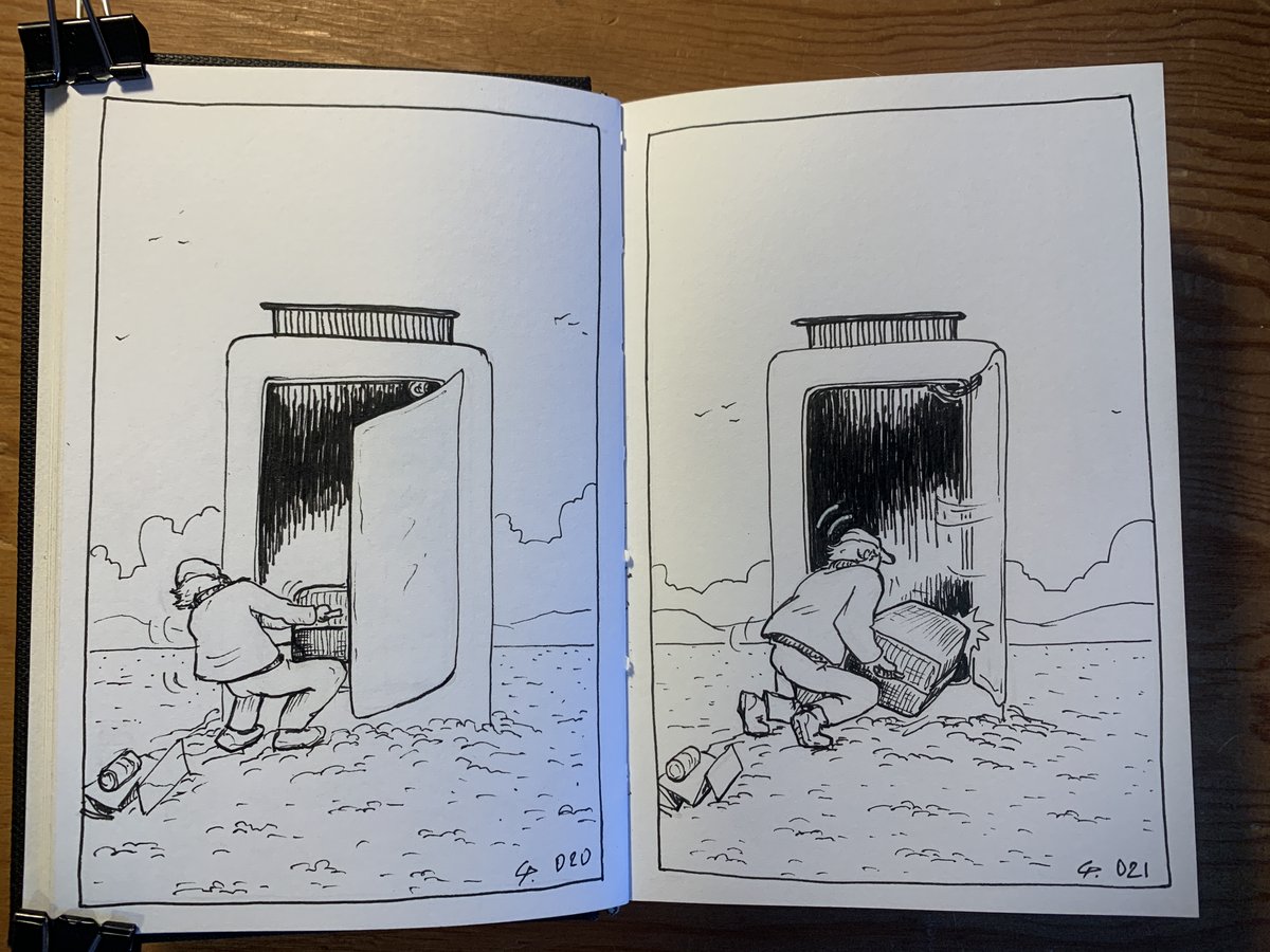 RiverbyNight's tweet photo. 018-021/365 #ondedrawingadayforayear project. These 4 pages really came out. Some of my favorites so far. Follow along to see where this goes.
#365days #365drawings #comicart #storytelling #sketch #dailysketches #sketchbook https://t.co/FVzn0CJDha