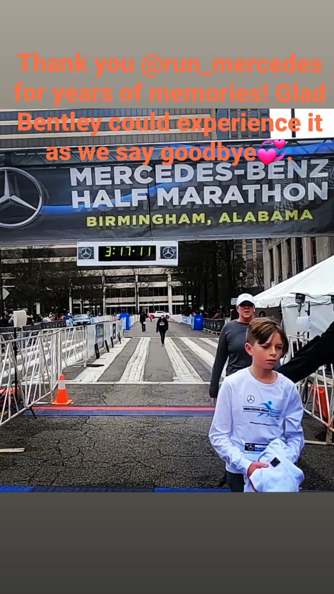 My baby boy, 12 years old, crossing the half marathon finish line in the COLDEST Mercedes Benz marathon I can remember since 2016. SO proud of him! #MercedesBenzMarathon