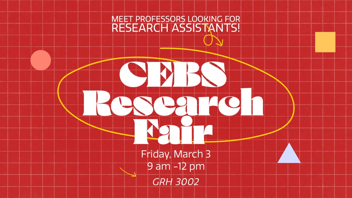 WKUCEBS's tweet image. Get involved with research and find a project that matches your interests and goals at the CEBS Research Fair! #WKU #AppliedResearch