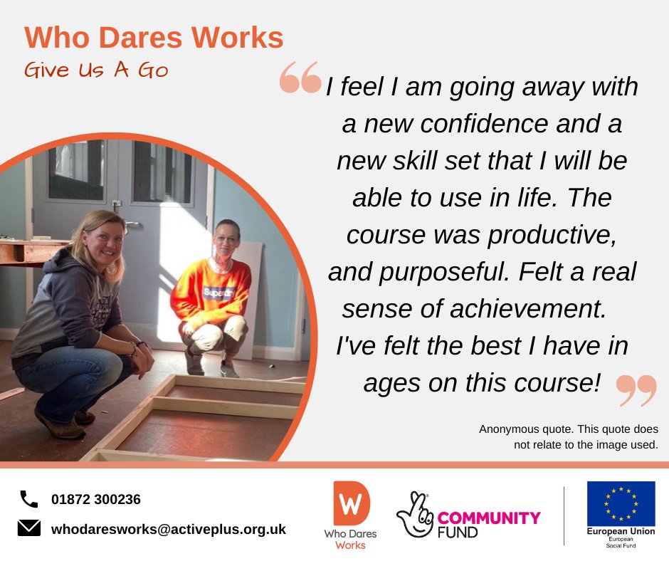 What a fantastic quote from one of the participants who attended the final Who Dares Builds course!

#TNLComFundESF