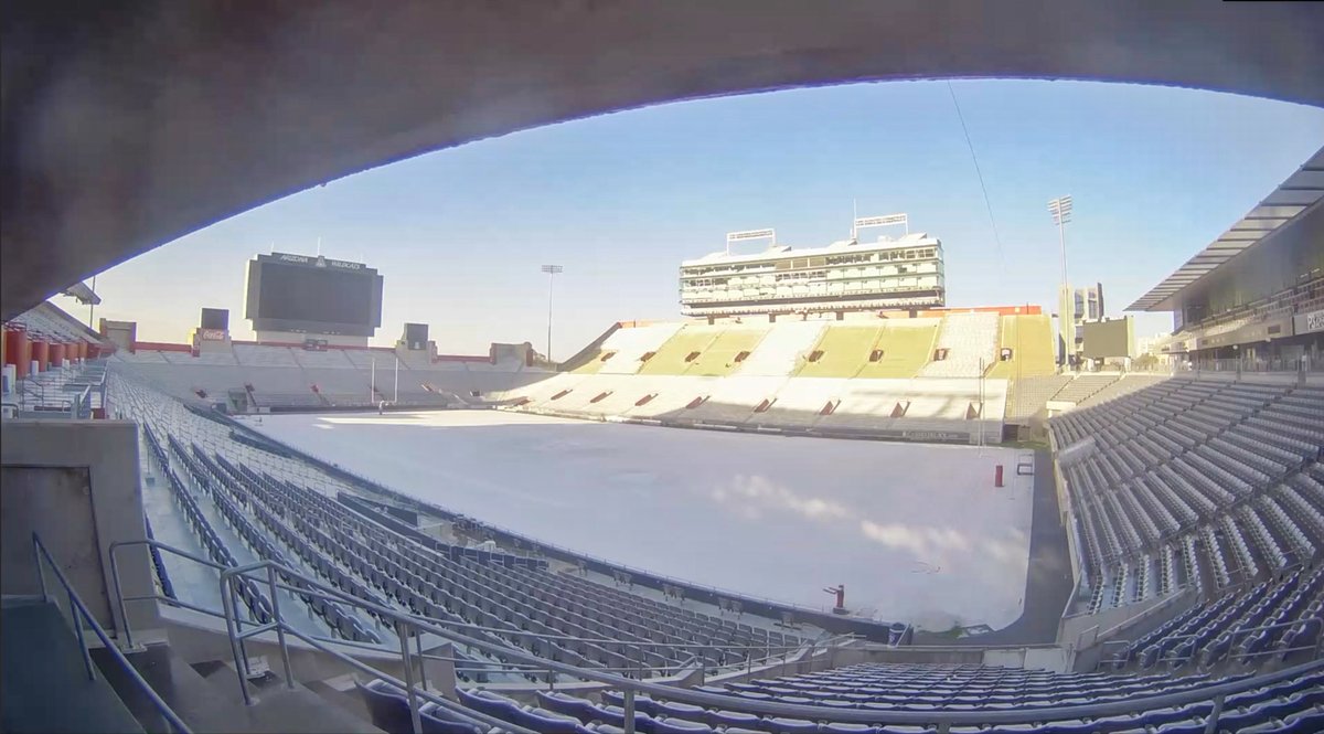 AZATHLETICS's tweet photo. Looks like the weather called for another White Out! 

Happy snow day, Wildcats! ☃️ https://t.co/GUaVbB8sn5