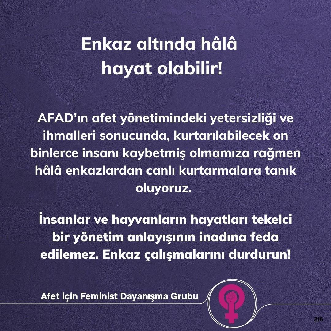 feminist_isyan's tweet photo. Enkaz kaldırma için erken. Bu çalışmaları hangi firmalar üstlendi? Enkaz başına iş makinalarını göndermeyen devlet, şimdi neden alelacele enkazları kaldırmaya çalışıyor? #EnkazKaldırmaDurmalı https://t.co/3qhhIaEI4o