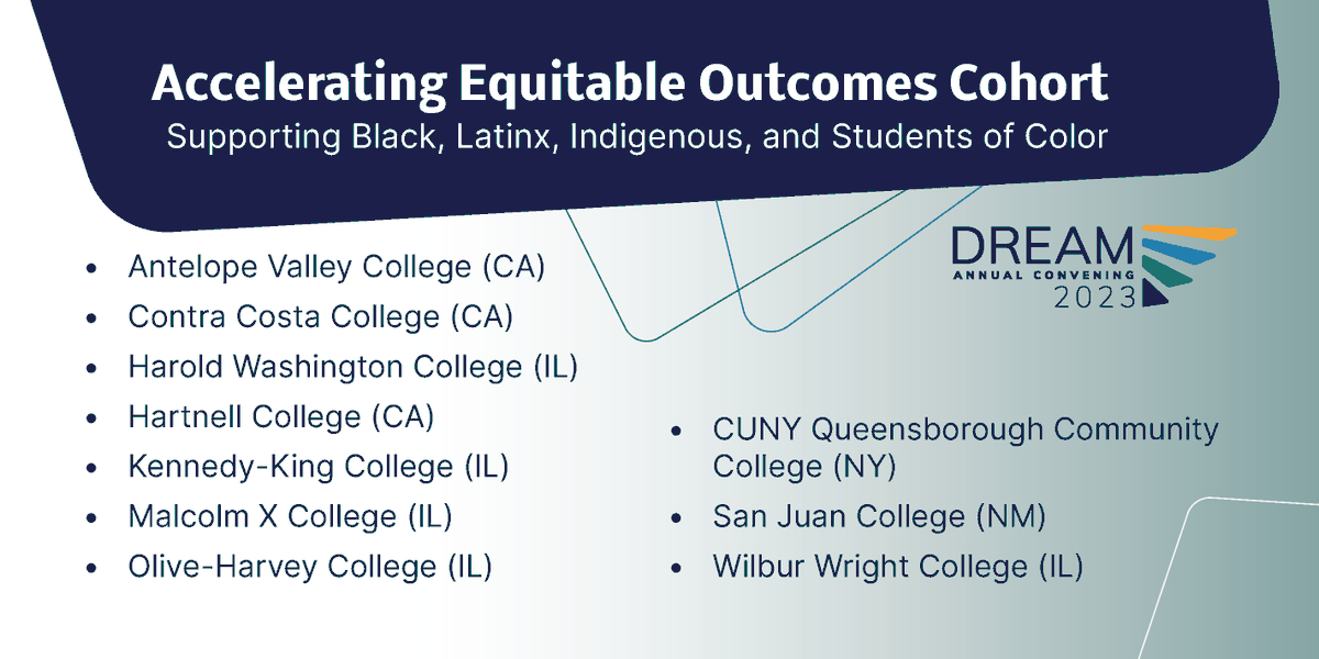 AchieveTheDream's tweet photo. ATD is proud to announce today that we have selected 10 colleges from four states to participate in the new three-year Accelerating Equitable Outcomes cohort! 

Learn more: https://t.co/hK03h4LRyL https://t.co/UEiAQx98nf
