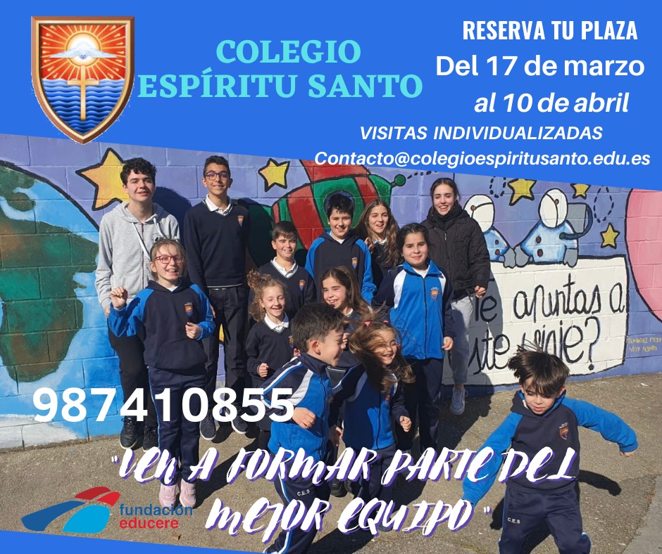 🥇No te quedes atrás y tramita ya tu solicitud
Entra en nuestra web para ver toda la información
colegioespiritusanto.edu.es/admision-para-…
