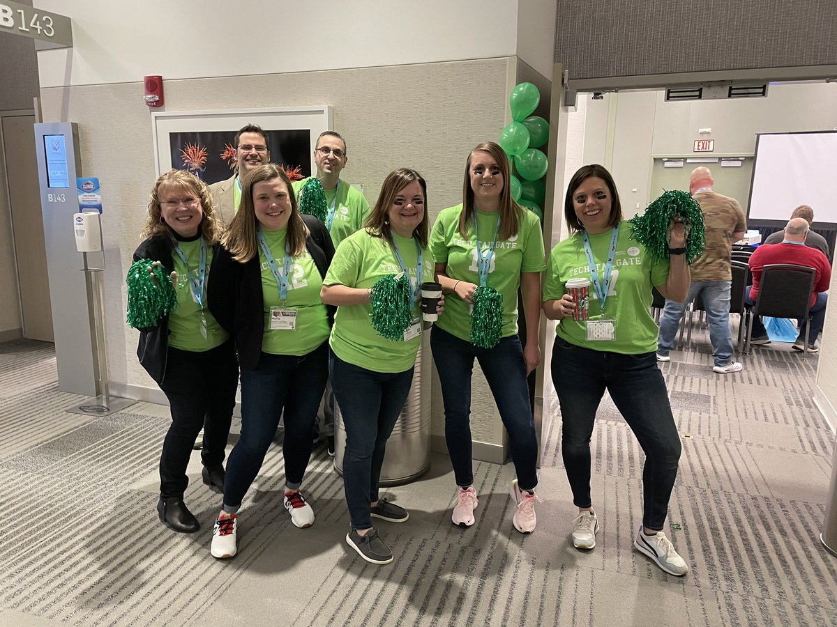 EduTechCoach's tweet photo. Last tailgate is at 3:30 TODAY! Do not miss it. 📣💚 We will be tackling student engagement tools! Room B234 (Just follow the green) @OhioEdTech https://t.co/GdYx1zc0Vm
