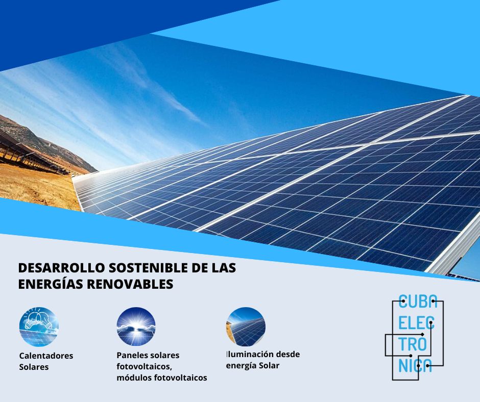 Dentro del #ProgramaDeDesarrollo se encuentra el Desarrollo Sostenible de las Energías Renovables.
Los inversores solares o fotovoltaicos son los que transforman la energía generada de corriente continua a corriente alterna.
#cubaeletronica #PanelesSolares #CalentadoresSolares