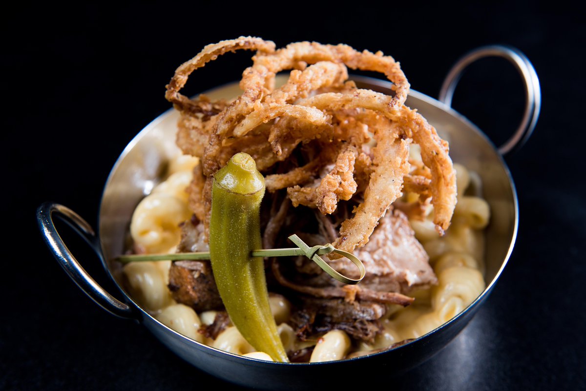 When it's rainy and dreary outside, Not-your-Mama's Mac &amp; Cheese (3 Pigs style) could brighten your day. Join us for lunch Wednesday-Friday, 11 am-2:30 pm or dinner Wednesday - Saturday, 5 pm-8:30 pm. #ComeGetSome #MacandCheese