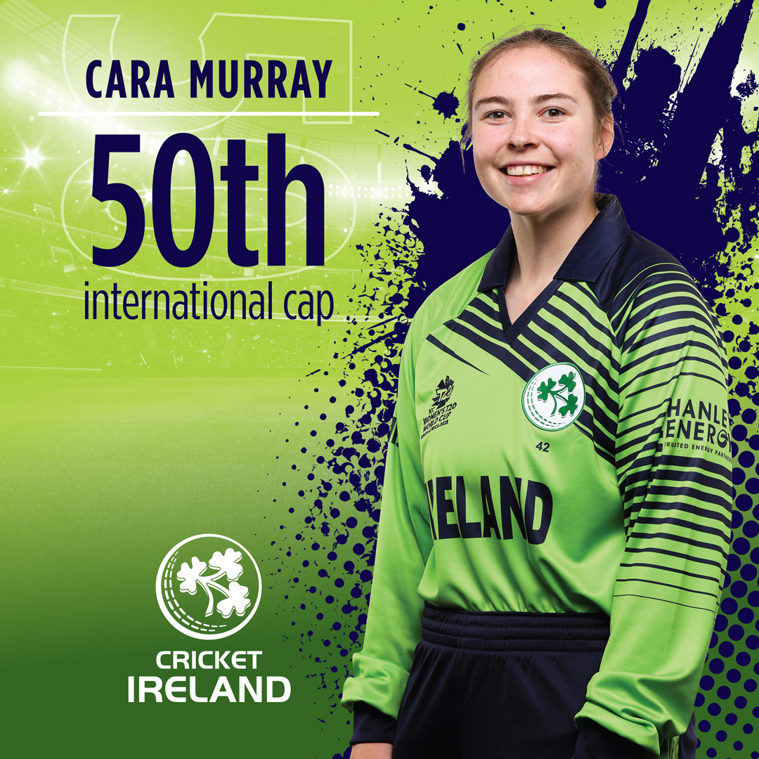 A big day for Cara Murray as she completes a half-century of international appearances 👏

#T20WorldCup | #BackingGreen ☘️