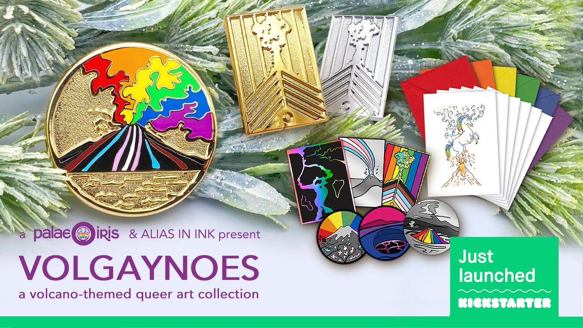Volgaynoes, a volcanology-themed queer art collaboration with <a href="/AilsaNaismith/">Ailsa Naismith</a> is now live on Kickstarter! 🏳️‍🌈🌋🏳️‍🌈

This is a science-art collaboration that shows off the beauty and diversity of volcanic processes on our planet while celebrating LGBTQ+ scientists and volcano lovers.