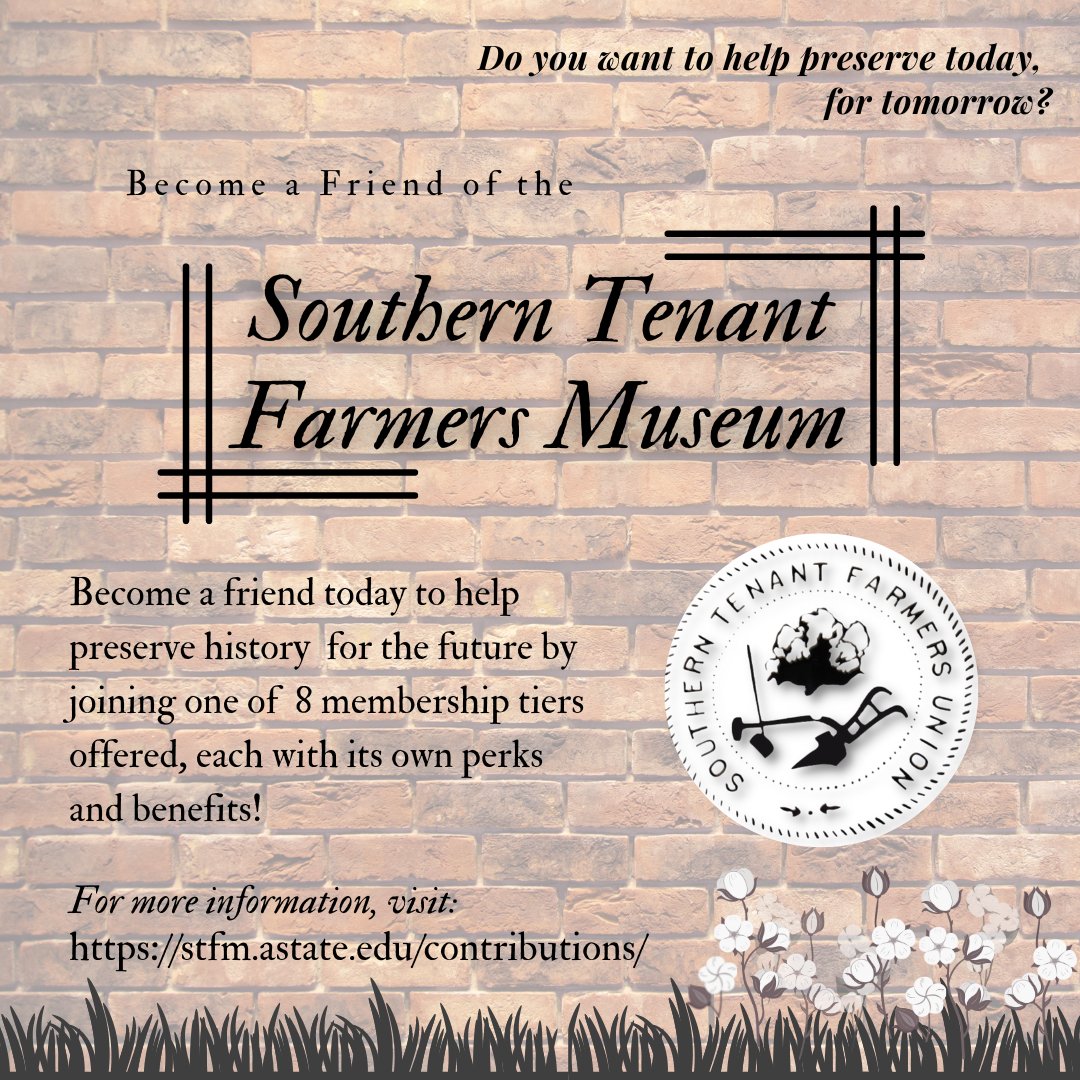 stfmuseum's tweet photo. Become a Friend of the Southern Tenant Farmers Museum today! 

Visit:
https://t.co/kuJzKJ3MXL https://t.co/RDWZF47xj7