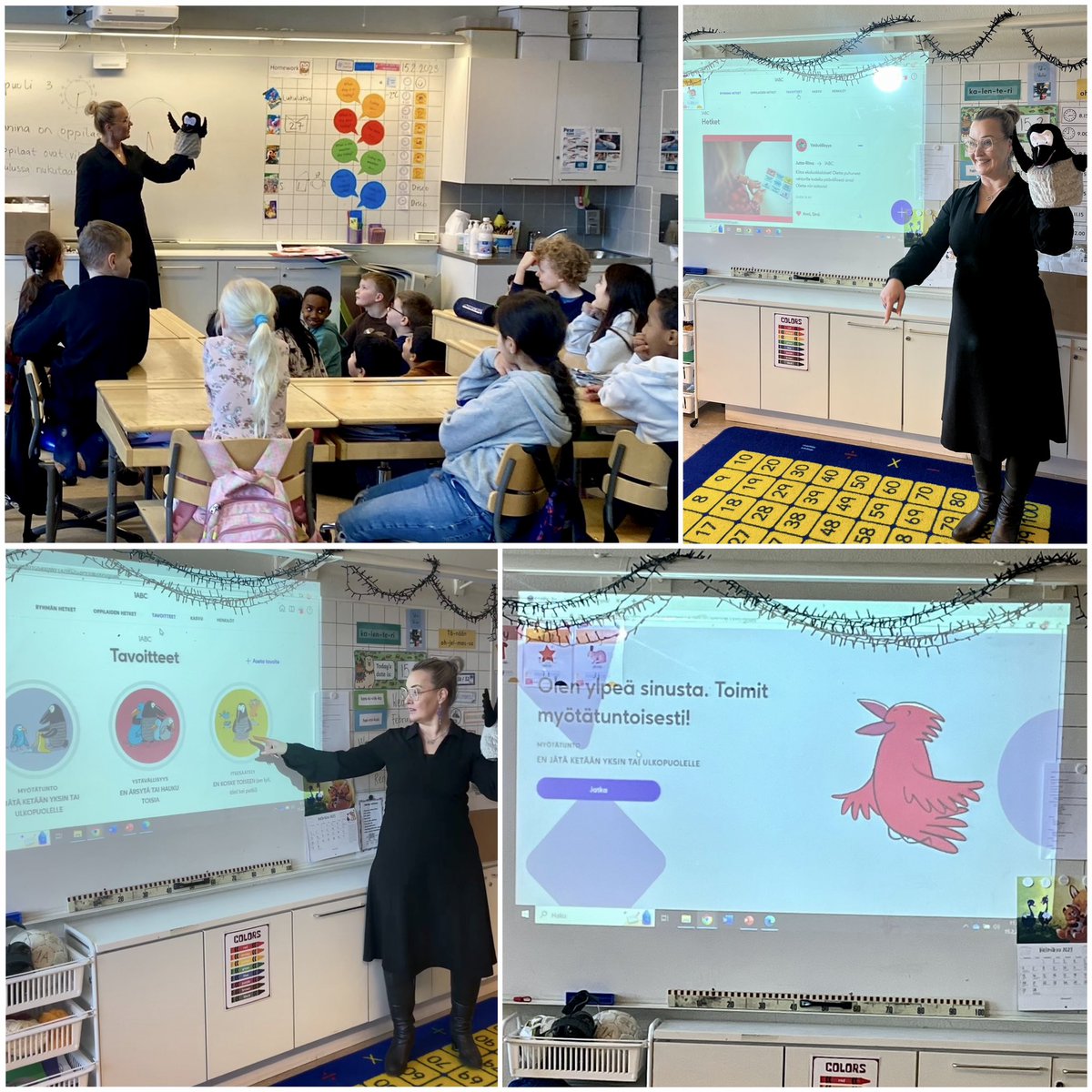 Vahvuusvaris-käsinuket saapuivat alkuopetusluokkiimme tänään. Voi sitä riemua! Opettelemme huomaamaan hyvää, tunnistamaan ja kehittämään vahvuuksia ekaluokasta lähtien. 💕 Tässä jaksossa koko koulu harjoittelee myötätuntoa. #vahvuudet #vuorovaikutus #positivity #helsinkioppii