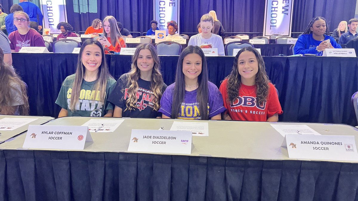 We got to celebrate this group at the <a href="/MISDathletics/">MISD Athletics Dept.</a> signing day event. So proud of these girls. 
<a href="/averyboulom/">avery boulom</a> to Colorado State
<a href="/kylarcoffman/">Kylar Coffman</a> to Louisiana 
<a href="/JadeDiazdeleon/">Jade Diazdeleon</a> to SAGU
<a href="/Amanda_Camilla_/">Amanda Quinones🇵🇷</a> to DBU
<a href="/ZoHarrison44/">Zoë Harrison</a> to Piedmont

#BeOne l #WeAreMansfield