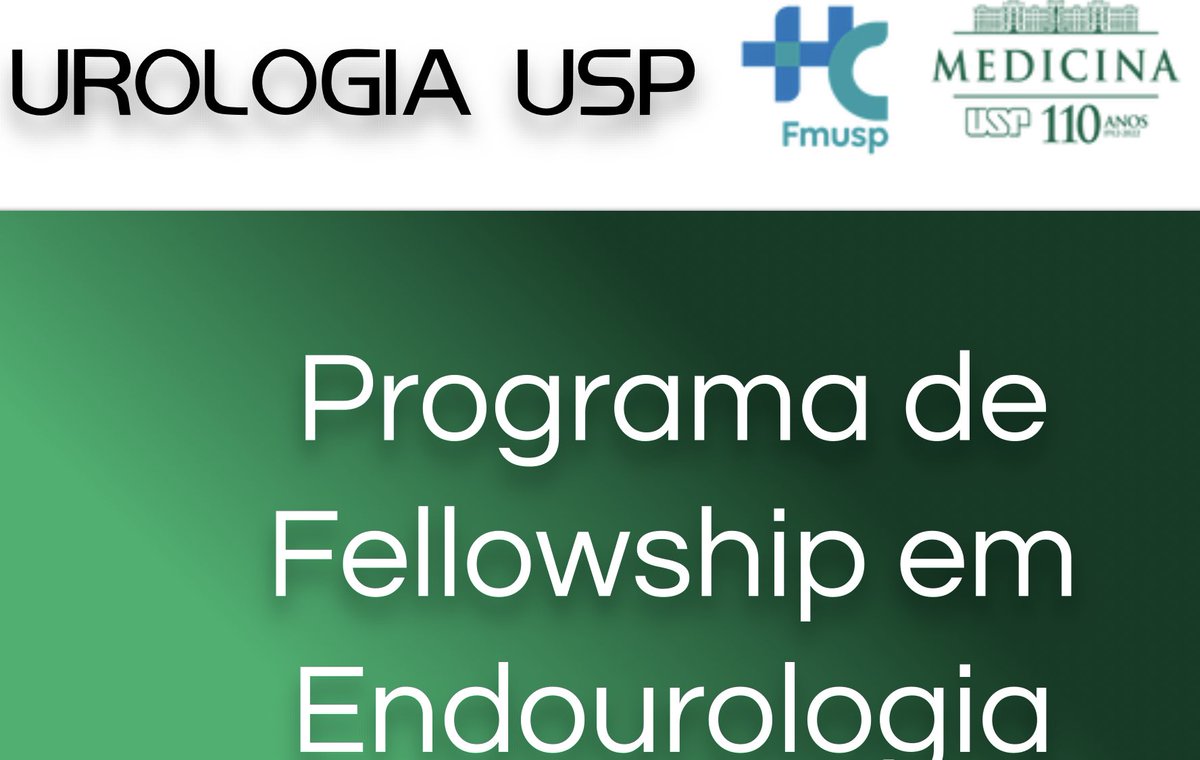 Fellowship in Endourology USP Apply now! Start:1 April 2023 End:31 March 2024 Application Deadline:March 8 2023 urologiausp.com.br/fellowship-em-…