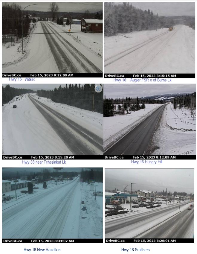 Light snow this morning in the #BulkleyValley, #BurnsLake, #NewHazelton area.  Slippery sections &amp; areas of compact snow on #BCHwy16 #BCHwy35.  Drive with care. Check our conditions including #BCHwy37 #DeaseLake #BCHwy37A #StewartBC:
<a href="/DriveBC/">DriveBC</a> at ow.ly/MYJP50MT8hB