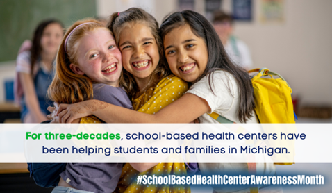 SCHA_MI's tweet photo. School-based health centers have been in #Michigan for over 30 years! Currently there are just over 300 centers and associated programs available. #schoolbasedhealth #SBHCAwarenessMonth https://t.co/h3heK4ySEw