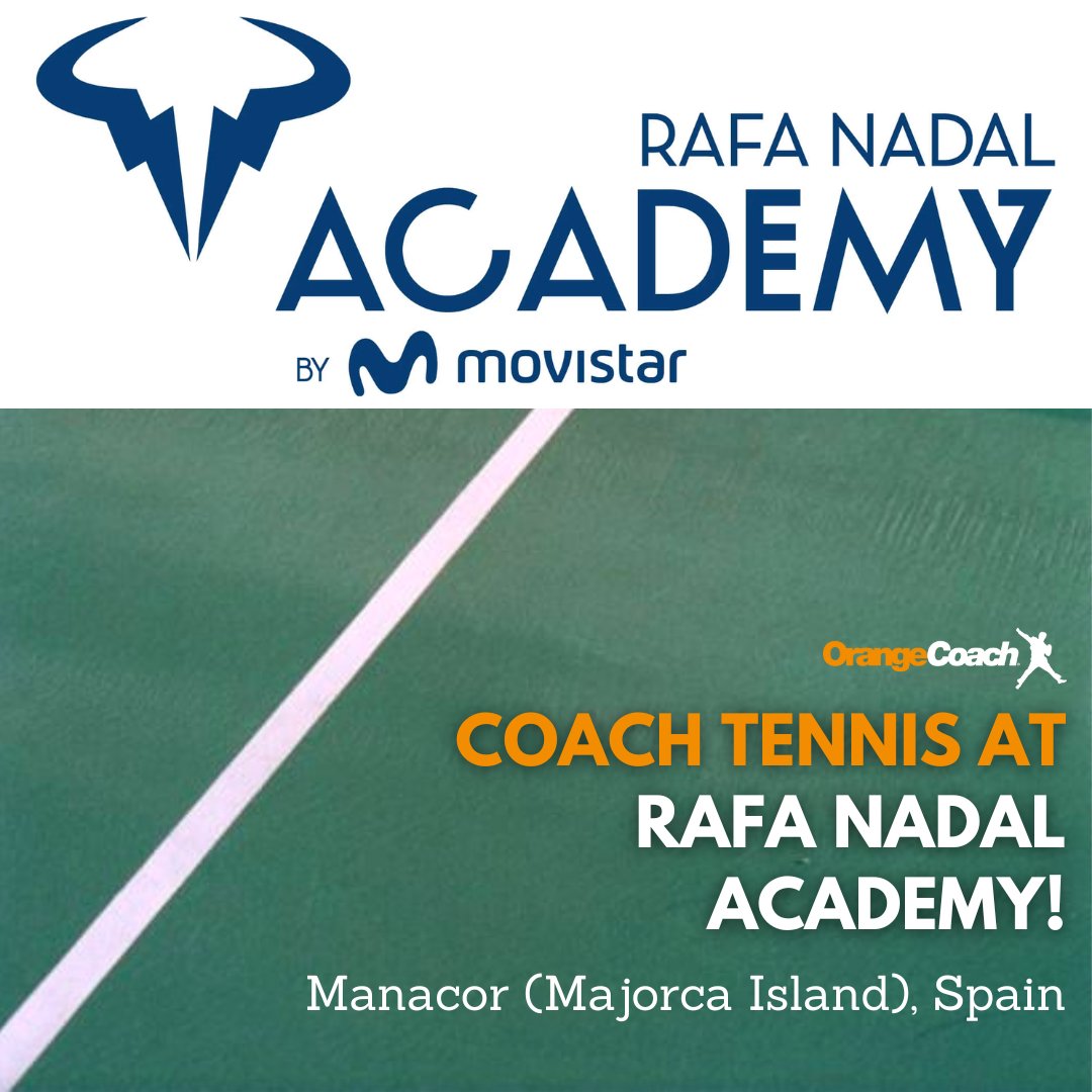 Exciting opportunity! Rafa Nadal Academy is looking for a full time passionate, enthusiastic, hardworker and outgoing Tennis Coach who is willing to be part of their team and is able to come for weeks and stay all period.

Click this link for more info!
buff.ly/3YTHCL3
