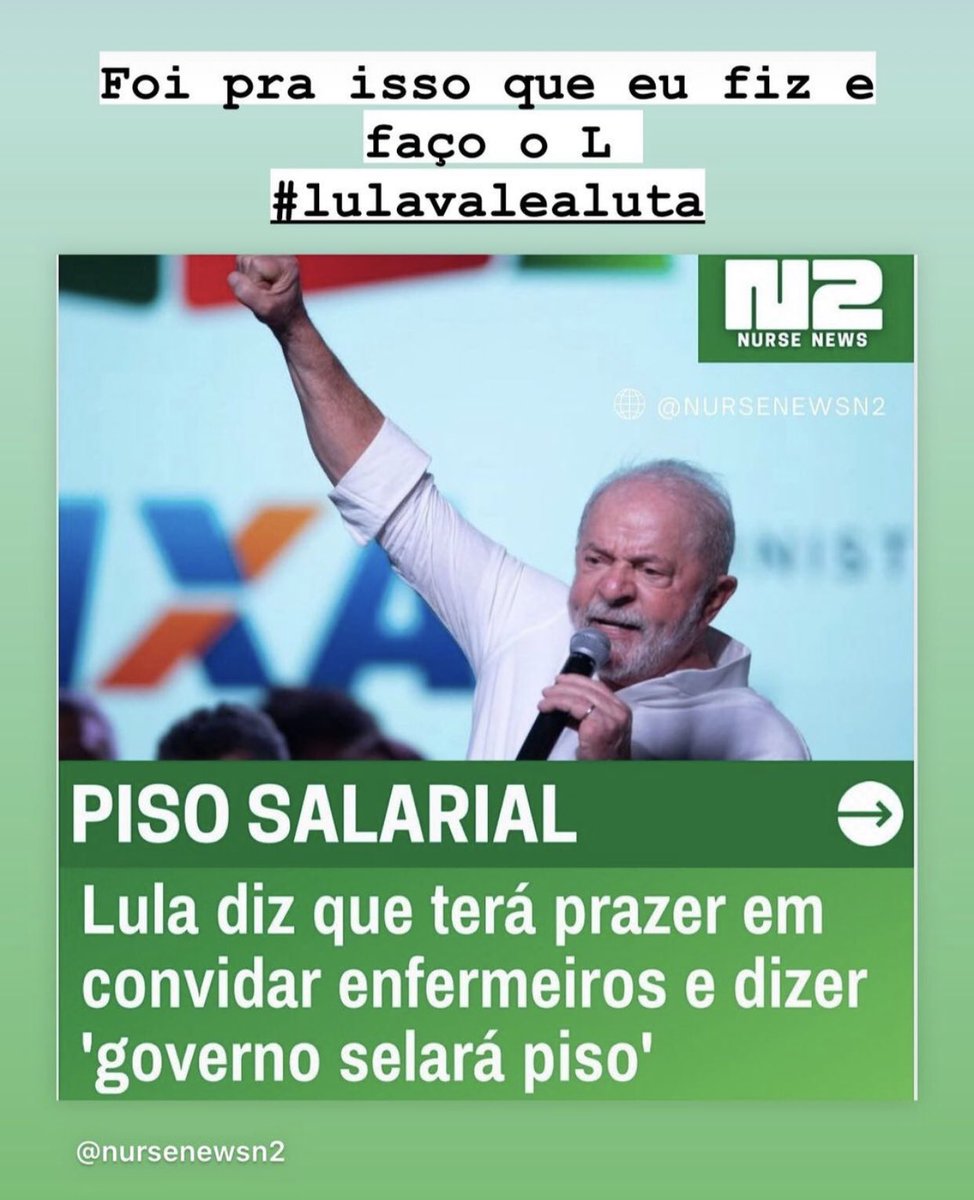 ninahortaaa's tweet photo. Agora vai♥️🌟🇧🇷💪🏽 #pisosalarialenfermagem
Eu sempre acreditei que a valorização profissional passa pela valorização salarial e só com um governo do Partido dos Trabalhadores-PT conseguiríamos selar essa conquista! https://t.co/RYDZzcRexj