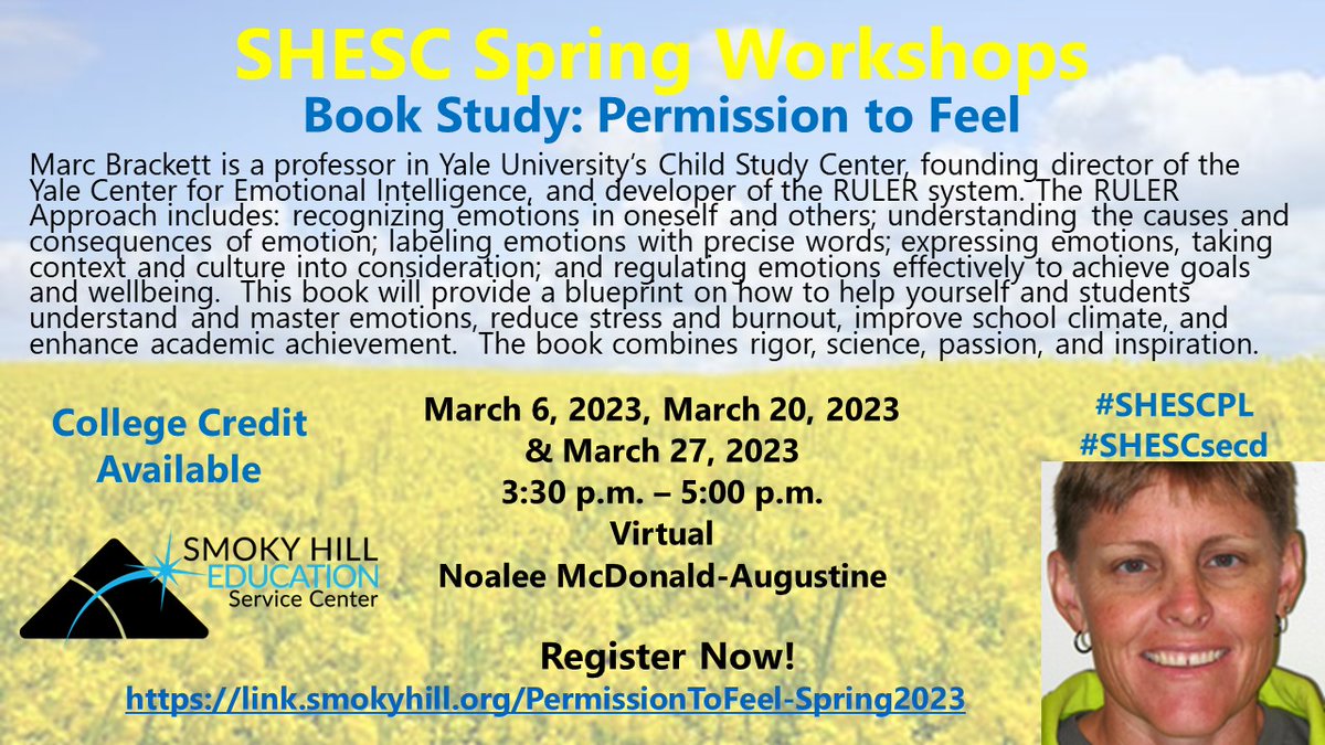 nmcdonaldSHESC's tweet photo. Do your students need help mastering their emotions? If so, this is the book study for you. Learn how to help your students and yourself, as well as improve school climate and academics. Enroll today: https://t.co/eYF4wkloo5. #SHESCPL #SHESCsecd @SmokyHillEd @SmokyHillEDU https://t.co/igl9HeUR3k