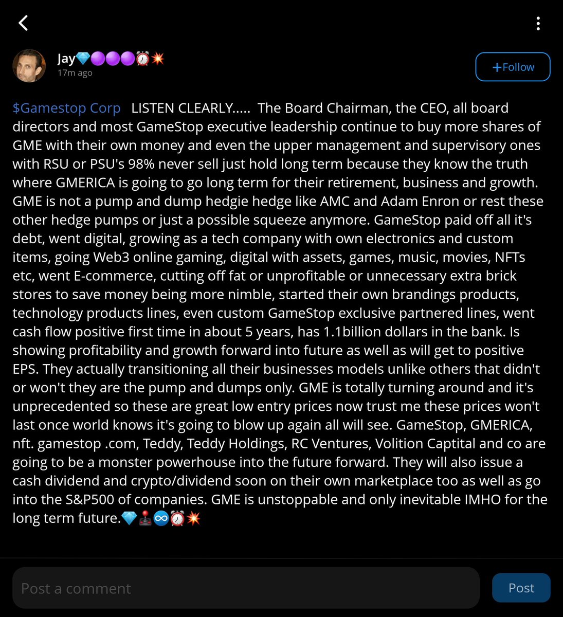 ssamsuung's tweet image. This is prob the longest [Redacted] comment I read 😳🚀
$GME
#GME #GameStop