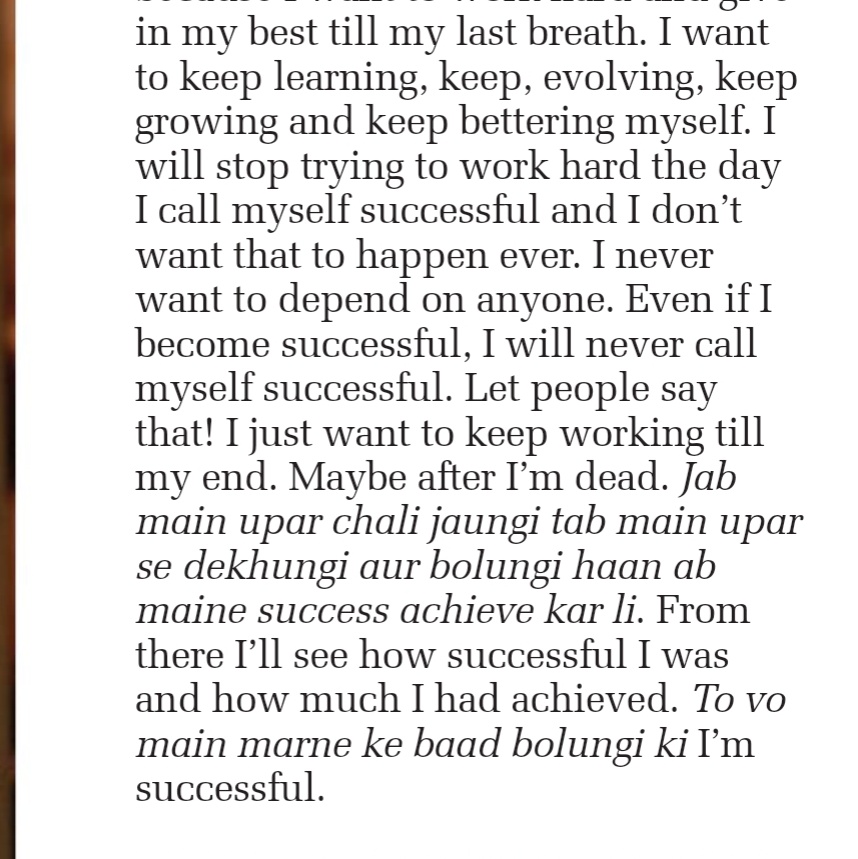 Shehnaaz FILMFAREME magazine is here..perfect IV perfect answer..got emotional while reading her pure talks..and her definition of success 🥺🥺.u were successful yesterday u r successful today and u will b successful in future too🤞🔥
will always get ur back 🫶🌸✨
#ShehnaazGill