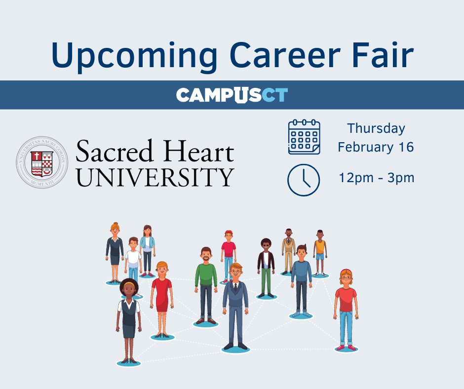 CampusCT is going to be at @sacredheartuniv career fair tomorrow. 

Make sure you stop by and learn about the career and lifestyle opportunities #Connecticut has to offer! 

#ctlocal #ctvibe #careers #lifestyle #jobsct #ctjobs #graduates #campusct #careerfair
