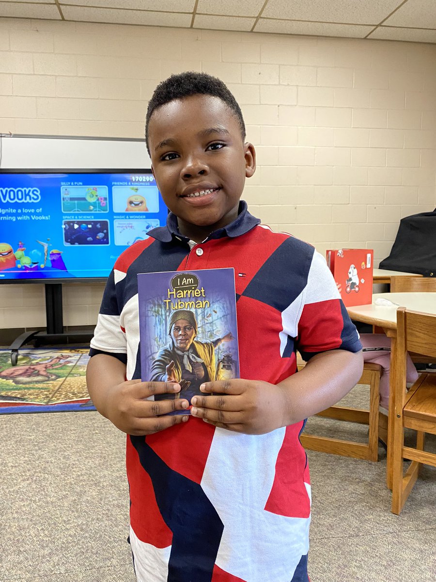 RavennaSupt's tweet photo. Shadow a Student Day! Daniel at Willyard picked out a book during Library that went along with Black History Month! #ShadowAStudent https://t.co/mKPucA93Eh