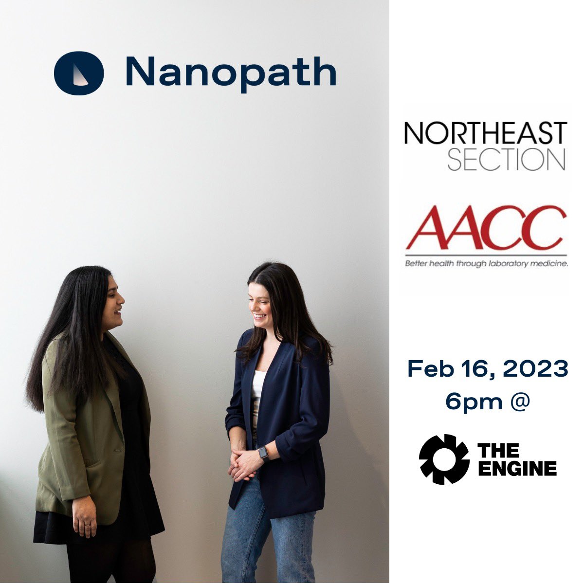 Nanopath (@nanopathdx) on Twitter photo Nanopath co-founders Amogha and Alison will be hosting the Northeast @_AACC chapter this Thursday for a seminar and tour at <a href="/enginexyz/">The Engine</a>! We're looking forward to connecting with those in attendance.
More details on the event: eventcreate.com/e/february-16-… Nanopath co-founders Amogha and Alison will be hosting the Northeast @_AACC chapter this Thursday for a seminar and tour at <a href="/enginexyz/">The Engine</a>! We're looking forward to connecting with those in attendance.
More details on the event: eventcreate.com/e/february-16-…