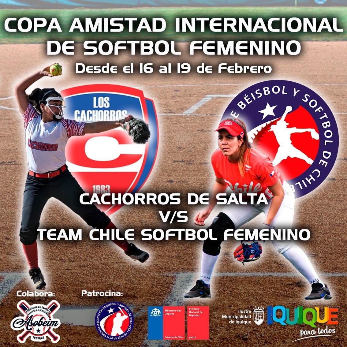 Atención #Iquique !!!! Mañana desde las 16:30 en el diamante de softbol, el Team Chile Softbol inicia la serie de Juegos con <a href="/CachorrosSalta/">Los Cachorros Salta Argentina</a> !!!! Los esperamos!!!! 
<a href="/MindepChile/">Ministerio del Deporte</a> <a href="/INDChileOficial/">IND Chile 🇨🇱</a> <a href="/santiago2023/">Santiago 2023</a> <a href="/IquiqueDeTodos/">Municipalidad de Iquique</a> <a href="/MindepTarapaca/">Mindep Tarapacá</a>