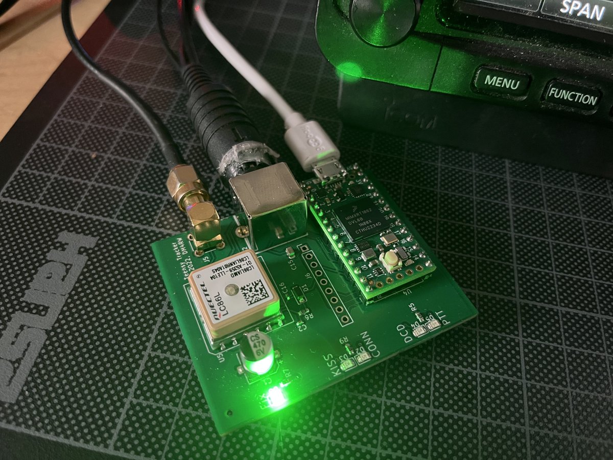 flo_0_'s tweet photo. Testing the #Teensy RPR TNC for robust packet #APRS via #QO10. Neat little piece of board. Makes a nice replacement for the discontinued SCS Tracker.
#hamradio #aprs #robustpacket #qo100 #amsat https://t.co/YP9VGDtBeC