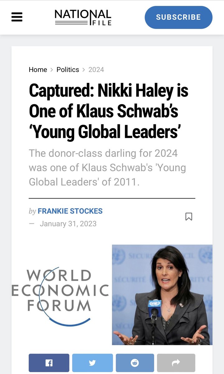 Gitmo99's tweet photo. Nikki Haley is one of Klaus Schwab's 'Young Global Leaders' Wonder what kind of deals all these people are making in return for what. https://t.co/sxSPCnMDZM