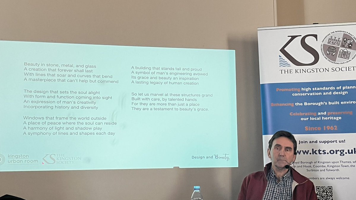 Not everyone can give a talk like
<a href="/tonylancaster48/">Tony Lancaster</a> -started with #Romans moved onto #design led local plan &amp; finished off with #ChatGPT generated poem 😊 Thank you to all those attended. Next event- 22nd Feb 12:30 -5 speakers on #kingstonlocalplan #Sustainability #Infrastructure