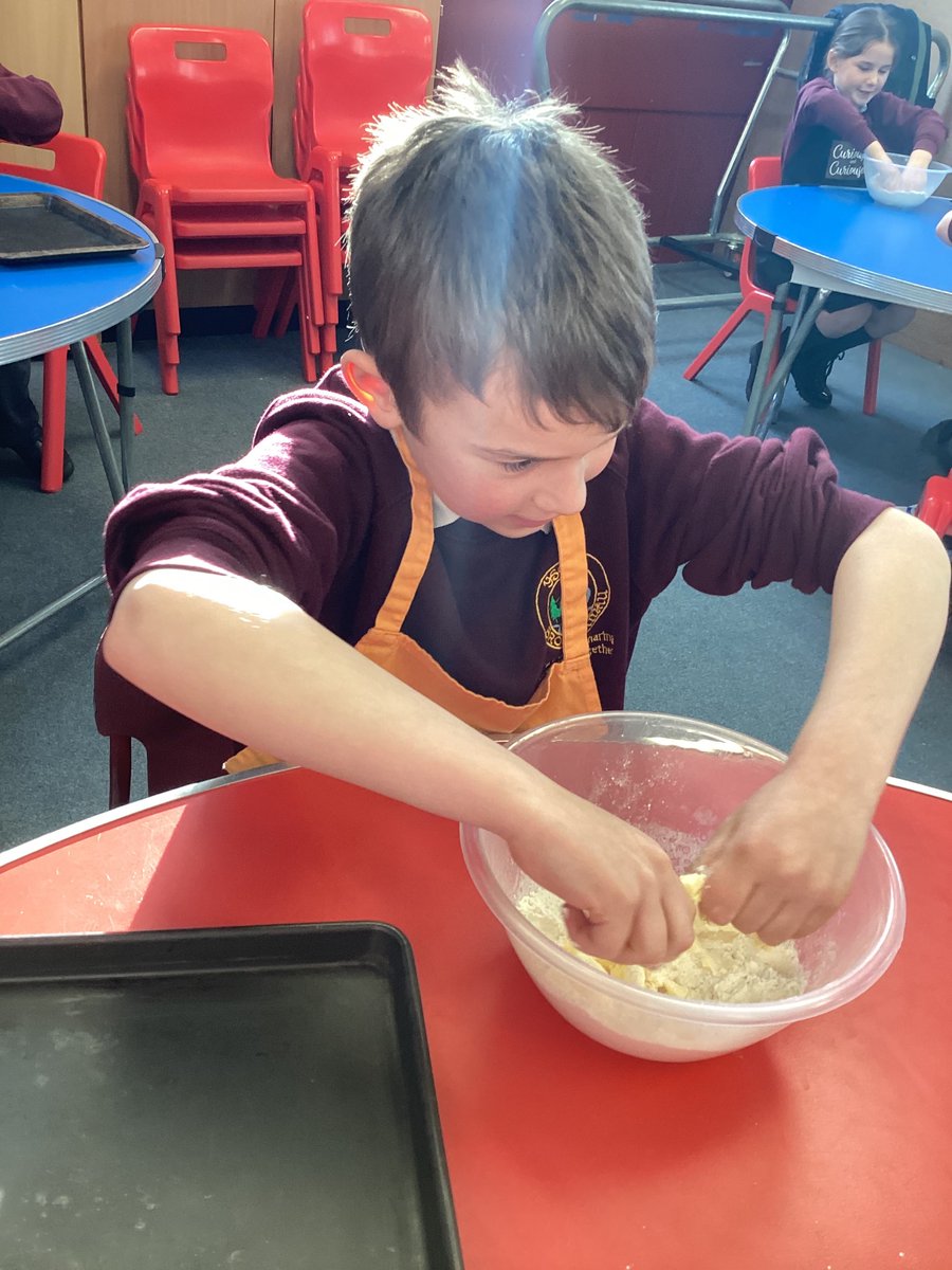 We made herby, cheesy bread in cookery club tonight 😀