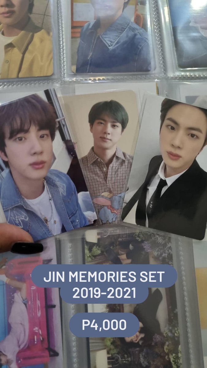 ItsPatMartinez's tweet photo. WTS LFB

JIN MEMORIES DVS PHOTOCARDS (2019, 202P, 2021)

-payo
-official 
-onhand

P4,000

#wts #lfb #jin #jinphotocard #kimseokjin #bts https://t.co/AaL4tLdfSh