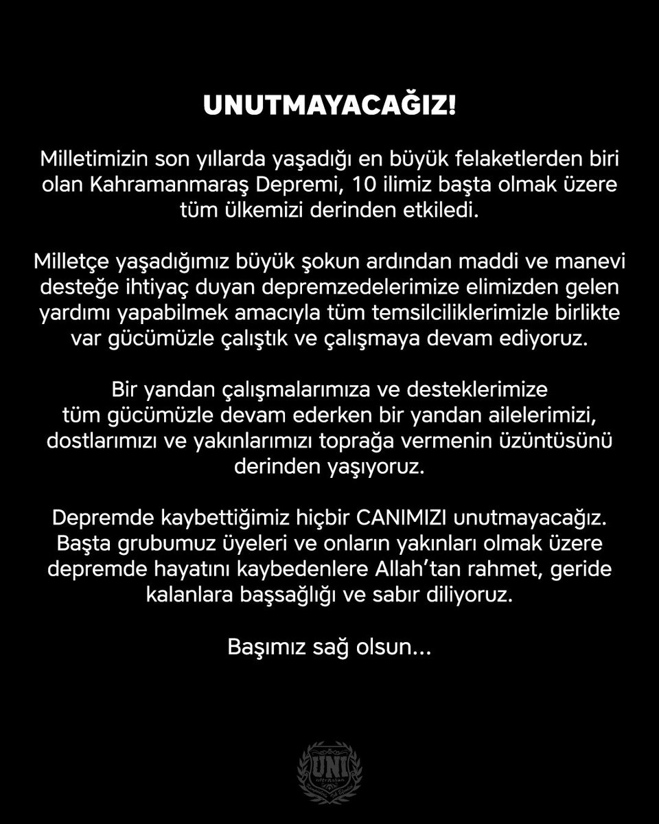UNUTMAYACAĞIZ! #ultrAslanUNI