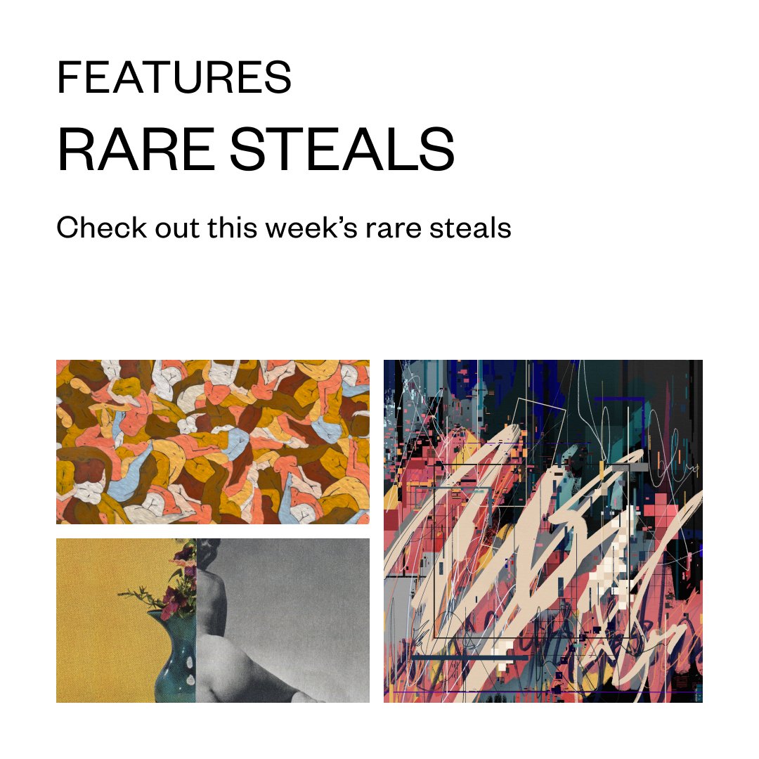SuperRare's tweet photo. Check out this week’s Rare Steals: Artworks you can collect under 3 ETH 💎

https://t.co/xeb0VVEorb

Featuring @lifewithart_ @awayiflew @tustont @Calibreus_ @tonywallstrom @no_faith_left @lucclop @whalepapi4 @aslanruby @SOMASHI_Co https://t.co/rk5zF8hp7m