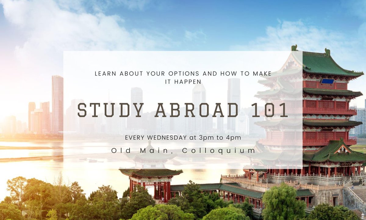 CortlandStudyAb's tweet photo. Learn about your options and how to make it happen. Studying abroad is one of the best ways to learn more about a specific country or culture. 

Join our Study Abroad session! Every Wednesday, 3:00pm - 4:00 pm in Old Main, the Colloquium.

 #studyabroad https://t.co/mPNeAzosLL
