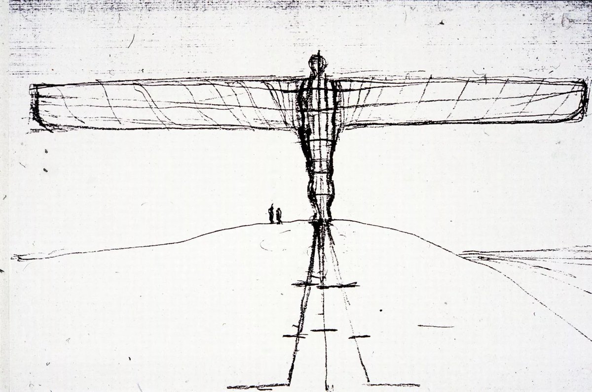 C20Society's tweet photo. Happy 25th Birthday to the Angel of the North!

On this day in 1998, the 208 tonne corten steel sculpture with a 177ft wingspan was unveiled in Gateshead, becoming an icon of British public art. 

Its wings are subtly angled forward by 3.5 degrees to create a sense of embrace. https://t.co/eK4JI4mp0e