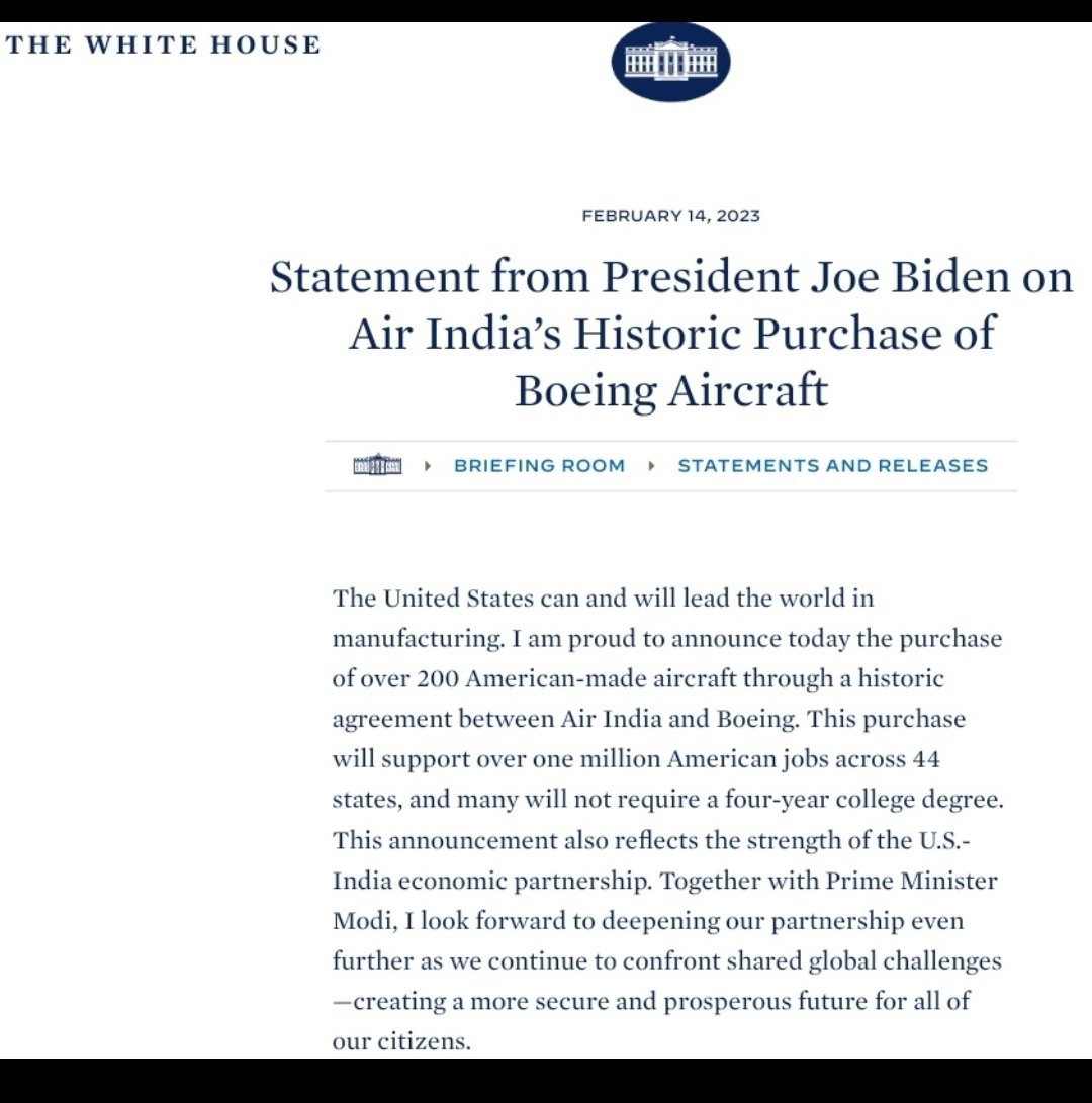 Glasspilotplant's tweet photo. @rishibagree White House statement https://t.co/lveIpHy9w7