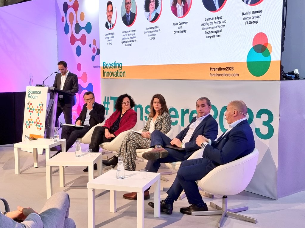 ForoTransfiere's tweet photo. ✅ Mesa redonda "Presente y Futuro de las energías limpias. Tecnologías necesarias, PERTES, ayudas y otras herramientas para su desarrollo" en el espacio #ScienceRoom de #Transfiere2023.
🗣️ Con @FIGroupES, @EnergiaAnd, @Cepsa_ES, @olivoENERGY y @CTAndalucia. https://t.co/rMKdJvZkiA