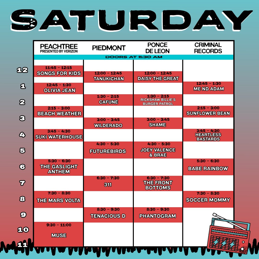 Shaky Knees schedule 2023