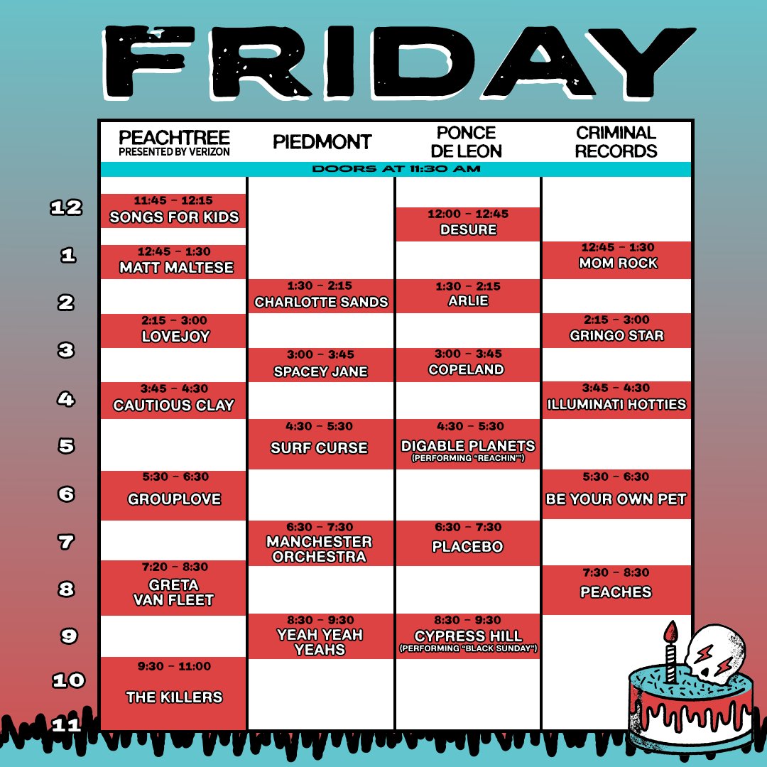 Shaky Knees schedule 2023