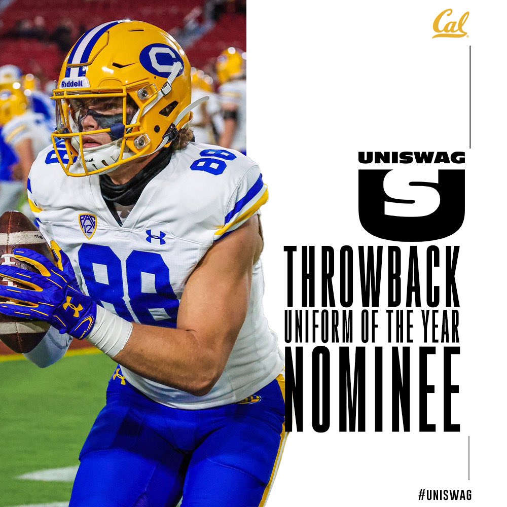 UNISWAG's tweet photo. Throwback Uniform of the Year Nominee @CalFootball
Vote here: https://t.co/ZYvjdgxRnM
#uniswag https://t.co/gWfk4E6jmj