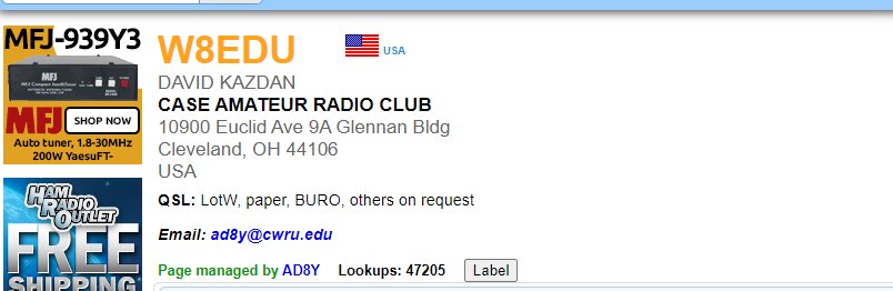 N4JAW's tweet photo. Its a great day to work some #arrl #SchoolClubRoundup operators like David #w8edu on 20 meter #morsecode. If you get a chance, work some of them. There are all over the HF bands. Look for them to sign "SCR" in #CQ on #CW  @ARRL_Youth  @arrl #amateurradio #hamradio https://t.co/UtlgoFj0X0