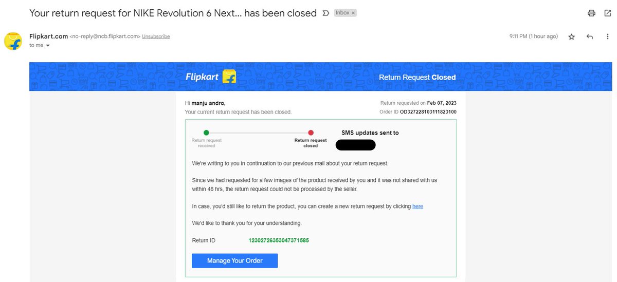 Manjuachar89's tweet photo. Finally, Flipkart cheated me by closing my refund request. https://t.co/9g1tF2ShZz