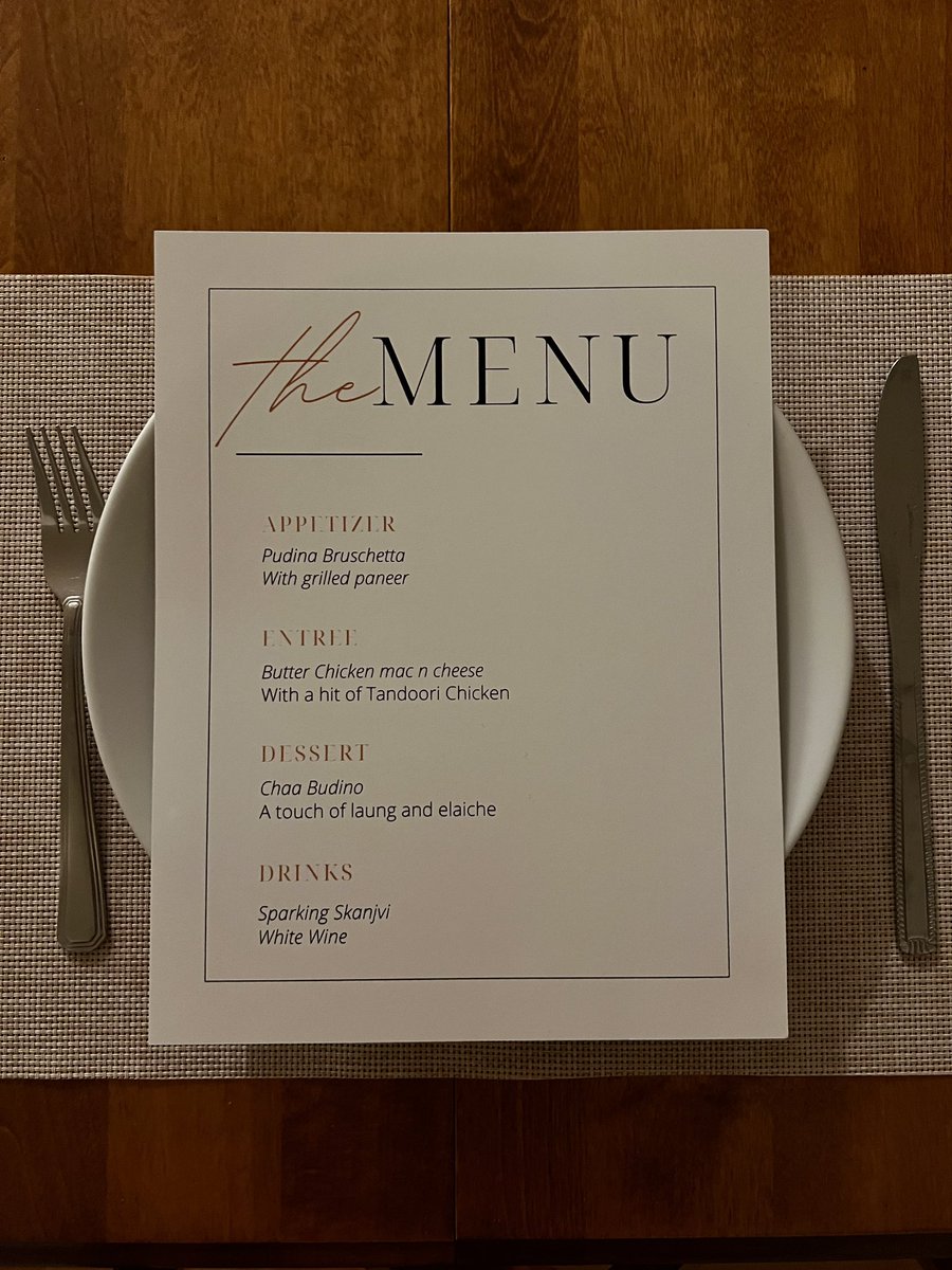 samraaj's tweet photo. Made an Indian-Italian fusion 3 course dinner for my gorgeous fiancée this Valentine’s Day ♥️ https://t.co/saRNc9ngir