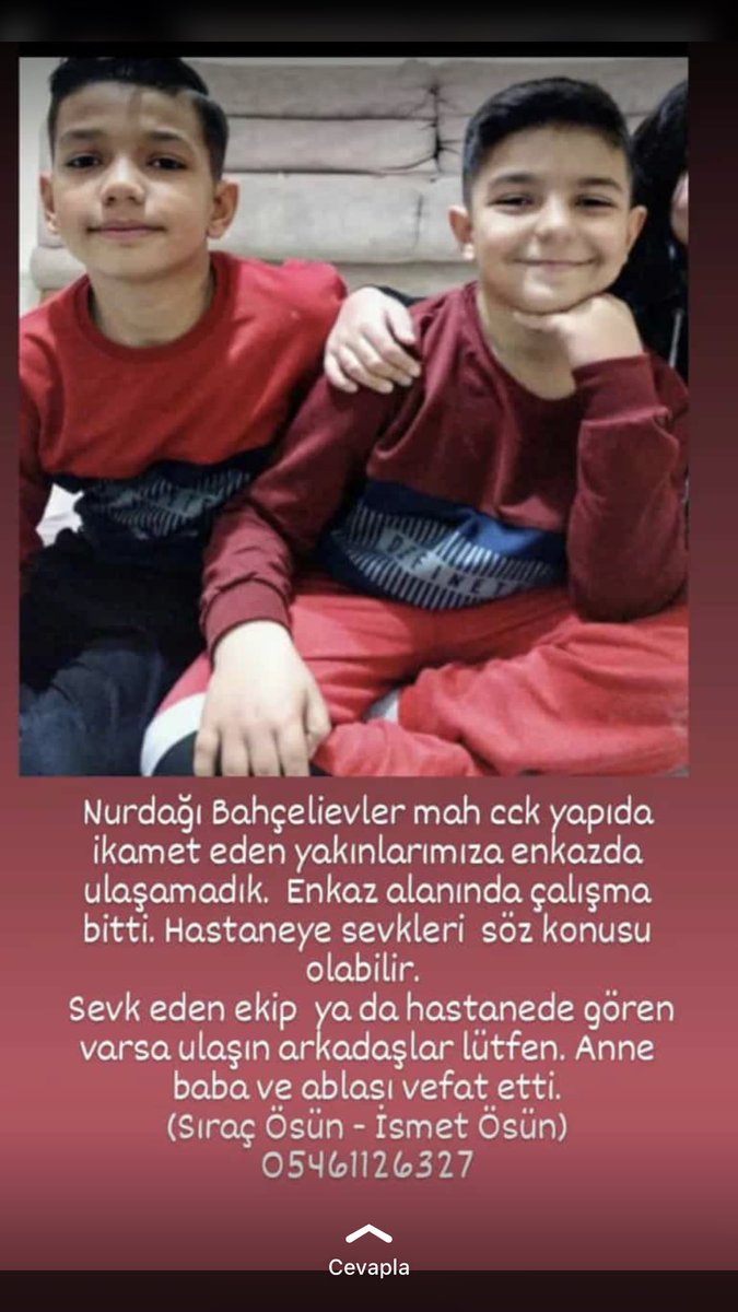 #nurdağı #Gaziantep #islahiye #kahramamaras #AFAD #ahbab #Babala #deprem #sağlıkbakanlığı