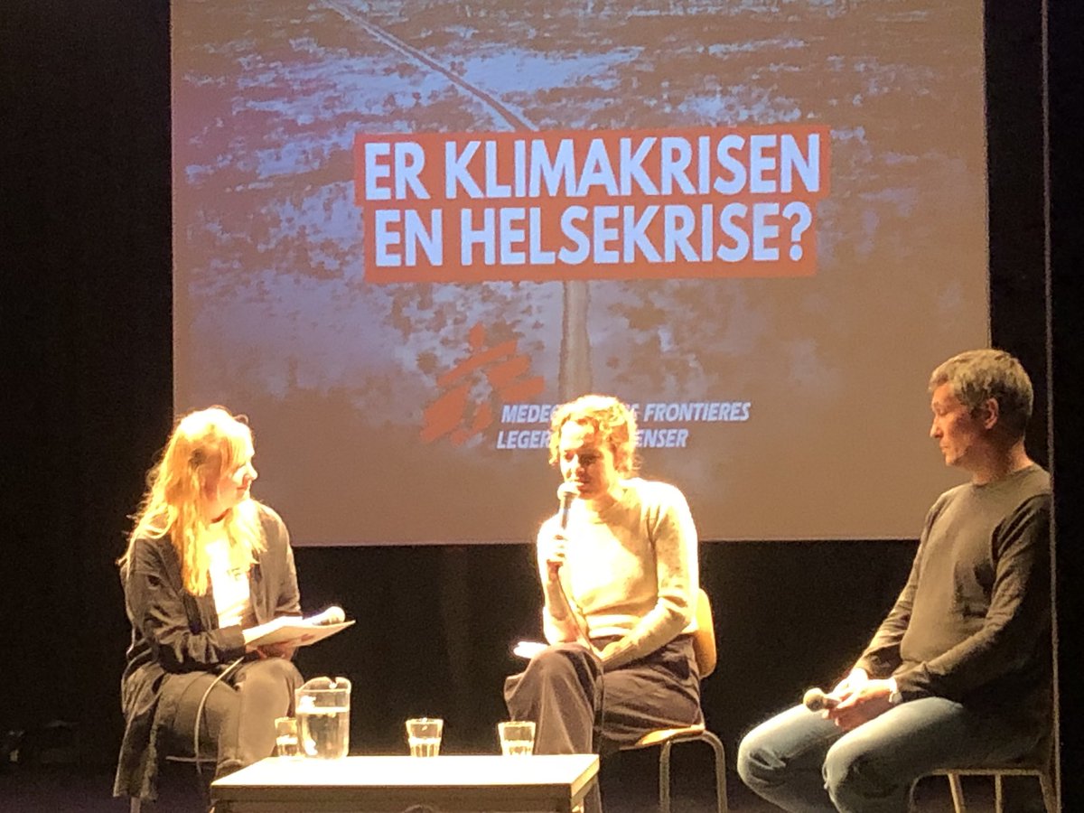 JakobAure's tweet photo. Interessant debatt arrangert av @msfnorge som stiller spørsmålet om klimakrisen også er en helsekrise. #Blå Moderert av @Stina_Lindholm fra #LegerUtenGrenser med Karine Nordstrand og Ernst Kristian Rødland  @Folkehelseinst 🌍🏥 #klimakrise #helsekrise https://t.co/Il9zQnVtQv