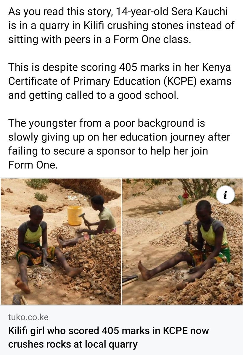 jumaf3's tweet photo. One of the saddest stories you will read today. Who is the Governor for Kilifi? Who is the area MP for the girl? MCA? Woman Rep? Poverty is a bad thing. Hey @Tuko_co_ke, how can people reach out to help the girl? https://t.co/RW8vTWN3Gc
