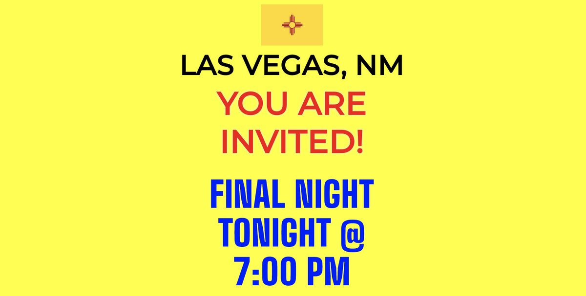 Las Vegas NM- FINAL NIGHT TONIGHT!
evangelistjerryfussell.com/events/las_veg… 
#lasvegasnm