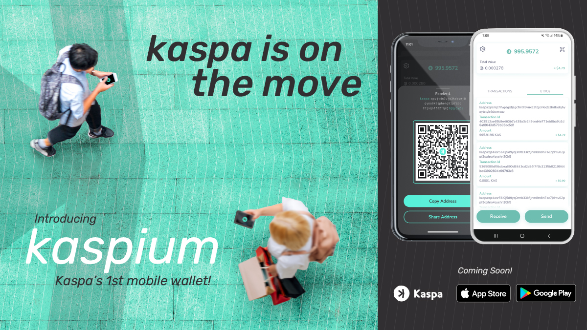 Kaspium Android and iOS BETA Mobile Wallets now ready to test!

• Easy-to-use interface
• Support for multiple wallets
• Transactions history, address management
• Easy authentication using device biometrics
&amp; more

Details &amp; Links: bit.ly/3IsgaPl

#POW #Crypto $KAS